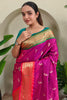 Sweet Hot Pink Weaving Paithani Silk Festival Wear Saree With Blouse