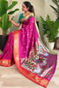 Sweet Hot Pink Weaving Paithani Silk Festival Wear Saree With Blouse