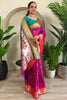 Sweet Hot Pink Weaving Paithani Silk Festival Wear Saree With Blouse