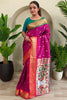 Sweet Hot Pink Weaving Paithani Silk Festival Wear Saree With Blouse