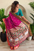 Sweet Hot Pink Weaving Paithani Silk Festival Wear Saree With Blouse