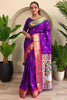 Precious Dark Purple Weaving Paithani Silk Event Wear Saree With Blouse