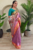 Charming Light Pink Pichwai Weaving Silk Casual Wear Saree With Blouse