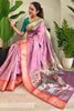Charming Light Pink Pichwai Weaving Silk Casual Wear Saree With Blouse