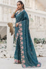 Excellent Blue Embroidered Silk Festival Wear Saree With Blouse