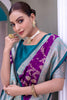 Gorgeous Purple Zari Weaving Banarasi Silk Festival Wear Saree