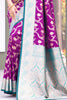 Gorgeous Purple Zari Weaving Banarasi Silk Festival Wear Saree