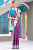 Gorgeous Purple Zari Weaving Banarasi Silk Festival Wear Saree