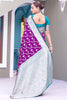 Gorgeous Purple Zari Weaving Banarasi Silk Festival Wear Saree