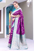 Gorgeous Purple Zari Weaving Banarasi Silk Festival Wear Saree