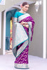 Gorgeous Purple Zari Weaving Banarasi Silk Festival Wear Saree