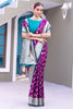 Gorgeous Purple Zari Weaving Banarasi Silk Festival Wear Saree