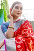 Striking Red Zari Weaving Banarasi Silk Wedding Saree With Blouse