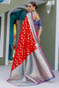 Striking Red Zari Weaving Banarasi Silk Wedding Saree With Blouse