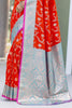 Striking Red Zari Weaving Banarasi Silk Wedding Saree With Blouse