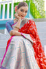 Striking Red Zari Weaving Banarasi Silk Wedding Saree With Blouse