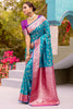 Dazzling Sky Blue Zari Weaving Banarasi Silk Traditional Saree