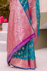 Dazzling Sky Blue Zari Weaving Banarasi Silk Traditional Saree