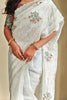 Adorable White Sequins Work Organza Festival Wear Saree With Blouse