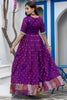Bewitching Purple Zari Weaving Silk Festival Wear Gown
