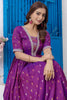 Bewitching Purple Zari Weaving Silk Festival Wear Gown