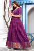 Bewitching Purple Zari Weaving Silk Festival Wear Gown