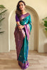 Fabulous Blue Zari Weaving Silk Festival Wear Saree With Blouse