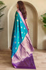 Fabulous Blue Zari Weaving Silk Festival Wear Saree With Blouse