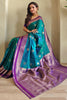 Fabulous Blue Zari Weaving Silk Festival Wear Saree With Blouse