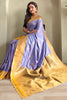 Marvelous Lavender Zari Weaving Silk Event Wear Saree With Blouse