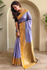 Marvelous Lavender Zari Weaving Silk Event Wear Saree With Blouse
