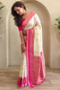 Excellent Off-White Zari Weaving Silk Traditional Saree With Blouse