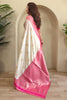 Excellent Off-White Zari Weaving Silk Traditional Saree With Blouse