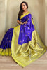 Fantastic Royal Blue Zari Weaving Silk Event Wear Saree With Blouse