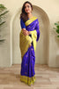 Fantastic Royal Blue Zari Weaving Silk Event Wear Saree With Blouse