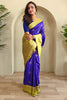 Fantastic Royal Blue Zari Weaving Silk Event Wear Saree With Blouse