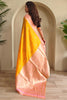 Amazing Yellow Zari Weaving Silk Festival Wear Saree With Blouse