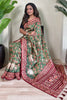Amazing Green Pichwai Printed Viscose Festival Wear Saree With Blouse