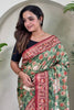 Amazing Green Pichwai Printed Viscose Festival Wear Saree With Blouse