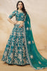 Outstanding Teal Green Dori Embroidery Silk Wedding Lehenga Choli