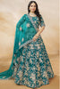 Outstanding Teal Green Dori Embroidery Silk Wedding Lehenga Choli