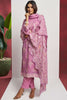 Lovely Pink Embroidered Organza Traditional Pant Suit With Dupatta