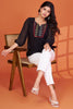 Fabulous Black Thread Embroidered Georgette Western Top