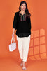 Fabulous Black Thread Embroidered Georgette Western Top