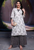 Bewitching White Floral Printed Cotton Daily Wear Kurta With Palazzo