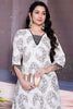 Bewitching White Floral Printed Cotton Daily Wear Kurta With Palazzo