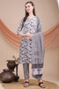 Spectacular Grey Floral Printed Cotton Casual Wear Salwar Suit With Dupatta