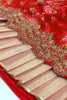 Delightful Red Printed Georgette Event Wear Lehenga Choli With Jacket