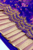 Marvelous Blue Embroidered Georgette Wedding Lehenga Choli With Jacket