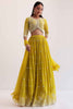 Delightful Yellow Sequins Georgette Haldi Wear Lehenga Choli 